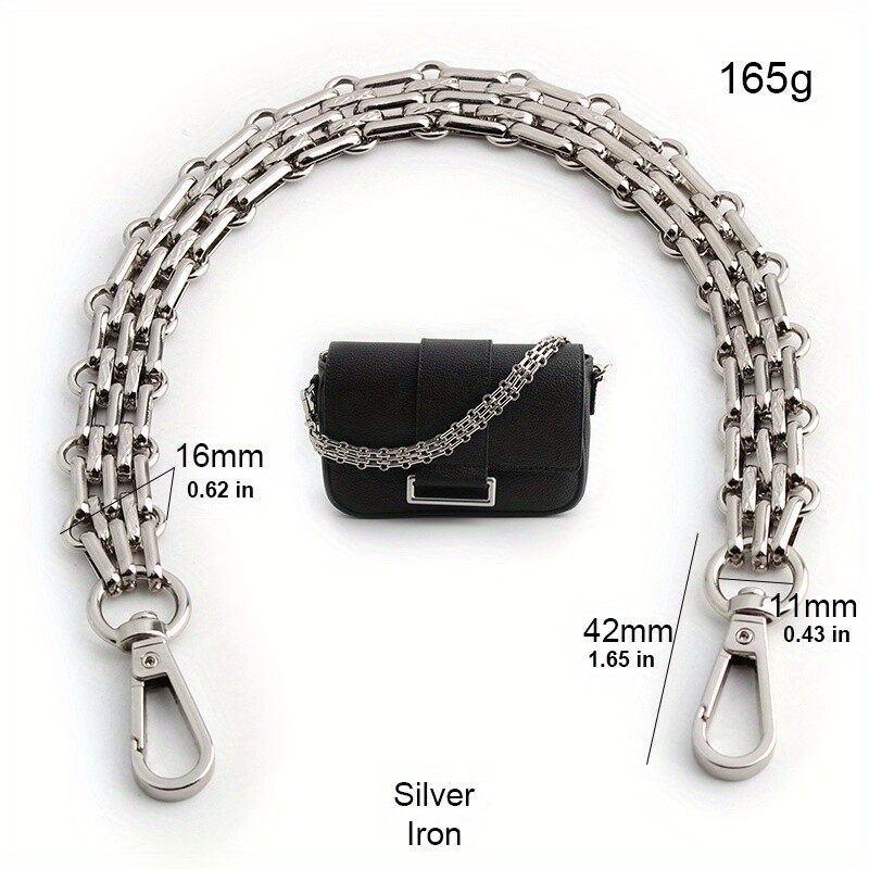 30-60-100-120cm 16mm leštená strieborná kovová retiazka na kabelku, náhradná retiazka na rameno, retiazka na kabelku crossbody, vlastnými rukami