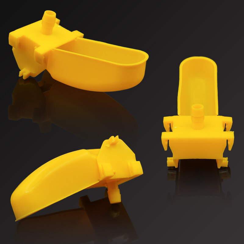 5 db Madárfürj automata ivópoharak pólócsatlakozóval Sárga függő ivótálak 9,5 mm-es madár ivókúthoz