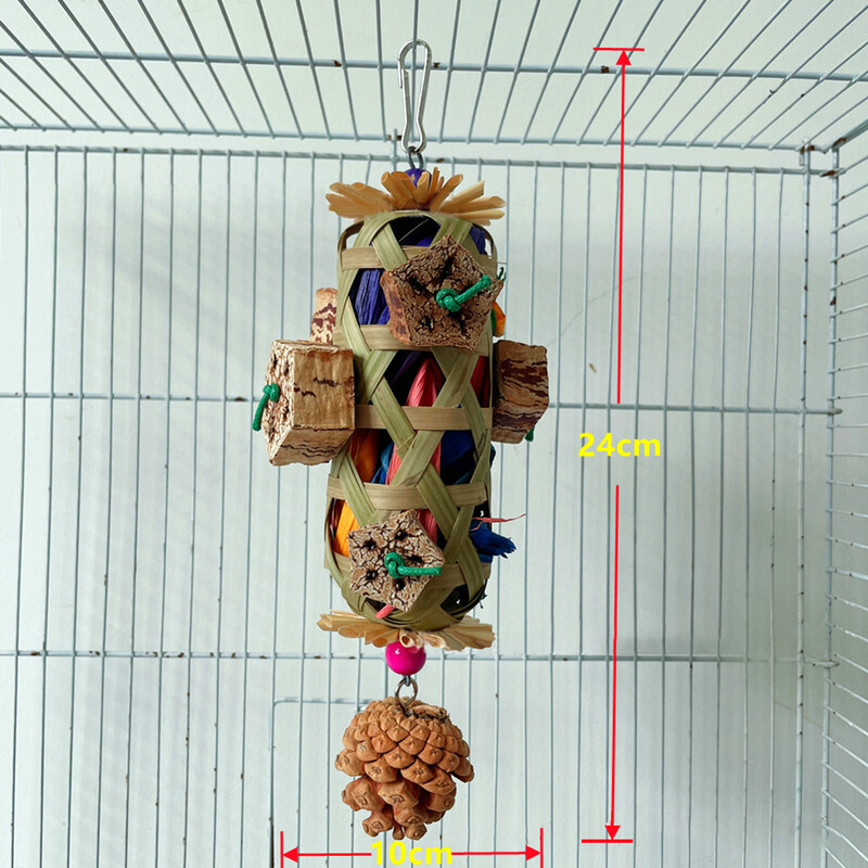 Papagáj rágójátékok Függesztett falat fából készült színes aprító ráncok Természetes táplálékszerzés Sola kisállat termékekhez Madarak kellékek