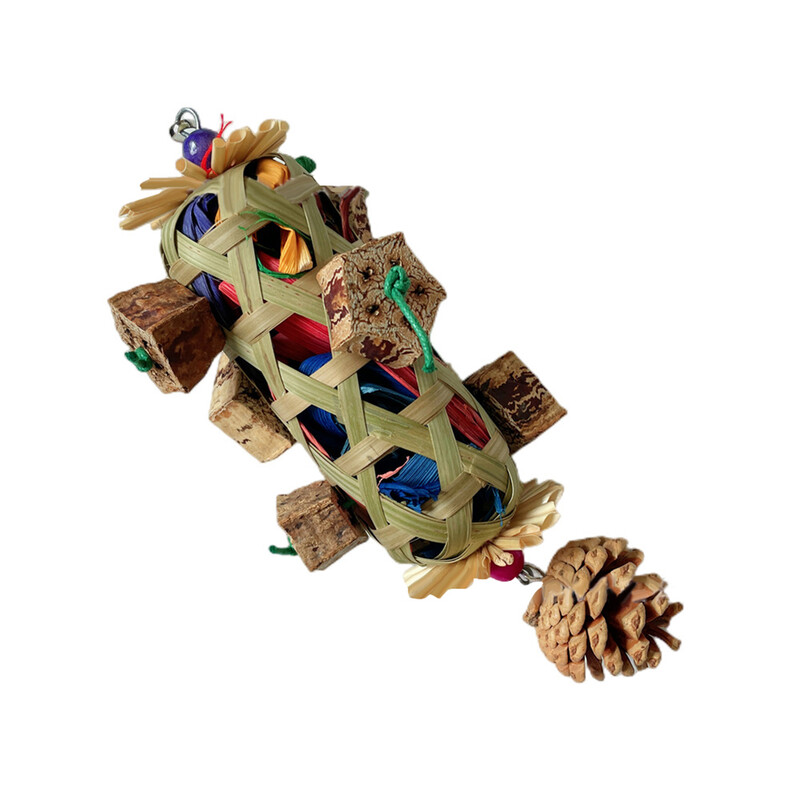 Papagáj rágójátékok Függesztett falat fából készült színes aprító ráncok Természetes táplálékszerzés Sola kisállat termékekhez Madarak kellékek