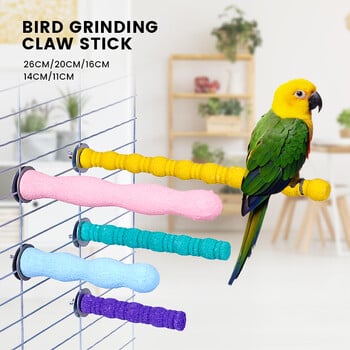 Pet Parrot Claw Grinding Stick Ξύλινο ραβδί Bird Perching Sand Parakeet Grinding Bar Teeth Bites Toy for Parrot Cage Accessories