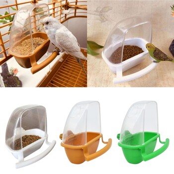 Bird Feeder with Perch for Cage Parakeet Dispenser No Mess Container G5AB