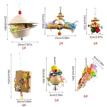 Μασώμενο χαρτί πουλιών/Παιχνίδι Rattan Μικρός παπαγάλος που κρέμεται παπαγάλος μοριακό παιχνίδι για κλουβί