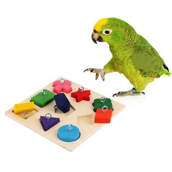 Parrot IQ Training Toys 9 Grid Colorful Wooden Block Safe Безвкусен Образователни играчки за домашни любимци Консумативи за играчки за птици