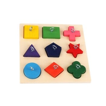 Parrot IQ Training Toys 9 Grid Colorful Wooden Block Safe Безвкусен Образователни играчки за домашни любимци Консумативи за играчки за птици