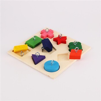 Parrot Iq Training Toys 9 Grid Colorful Wooden Block Safe Tasteless Pet Educational Toys Bird Toy Supplies