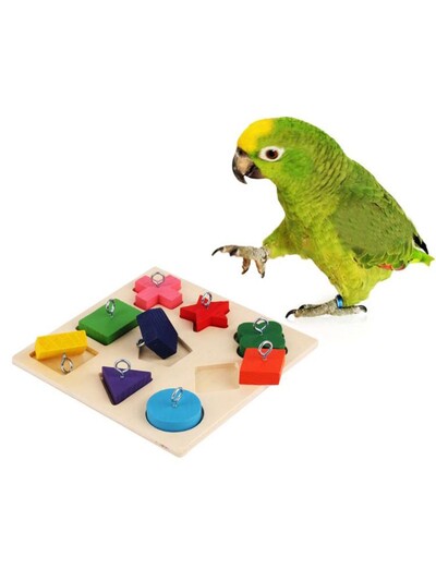 Tréningové hračky Parrot Iq, 9 mriežok, farebné drevené bloky, bezpečné a bez chuti, vzdelávacie hračky pre domáce zvieratá, hračky pre vtáky