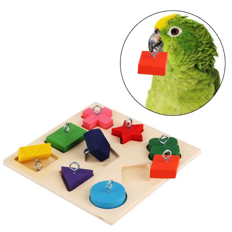 Tréningové hračky Parrot Iq, 9 mriežok, farebné drevené bloky, bezpečné a bez chuti, vzdelávacie hračky pre domáce zvieratá, hračky pre vtáky