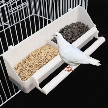 Birds Feeder Extended Large Capacity Food Box Pet Cage Feeding Water Box for Parrot Pigeon Mynah Home Garden Pet Supplies