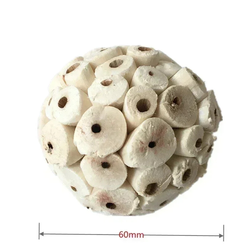 Hračky pre vtáky, 3 kusy, prírodné guľôčky Sola, mäkká žuvacia hračka na hľadanie potravy pre papagája, andulku, pinku, ara 6 cm/2,36 palca