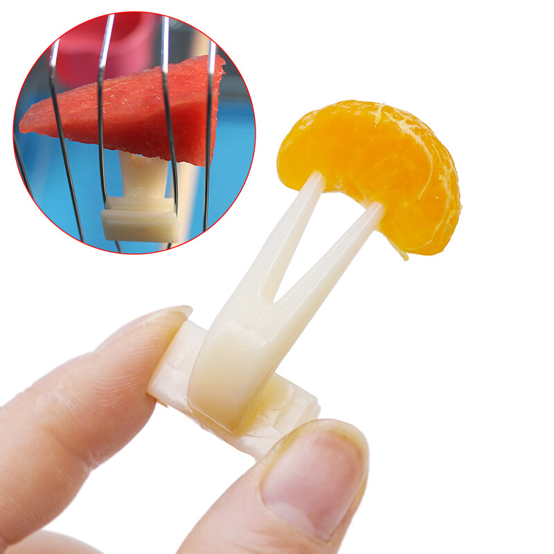 10 db Madarak Papagájok Gyümölcsvillák Műanyag eledeltartó Ketrecben etető Madáretető Papagáj kisállat madár műanyag eledeltartó Kisállatkellékek