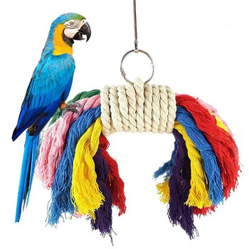 Pet Bird Chewing Toy Βαμβακερό σχοινί Παπαγάλος Παιχνίδι Bite Bridge Bird Tearing Toys Cockatiels Training Hang Swings Birds Cage Supplies