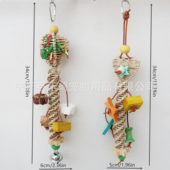 Natural Straw Parrot Toy Bird Perch Chewing Toy Parakeet Toy Bird Cage Accessories Jaulas Para Pájaros 앵무새 장난감 Jouets Oiseaux