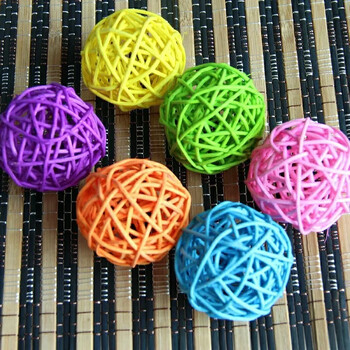 Pet Bird Chewing Bird Rattan Ball Toy For Parrot Budgie Parakeet Cockatiel Chewing Παίζοντας παπαγάλος Κλουβιά Παιχνίδια 5τμχ