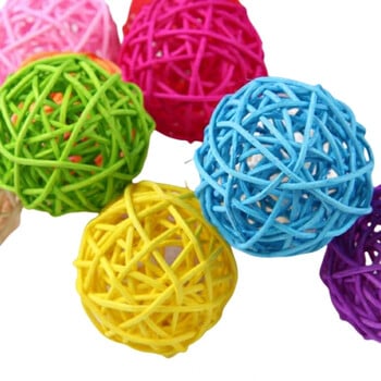 Pet Bird Chewing Bird Rattan Ball Toy For Parrot Budgie Parakeet Cockatiel Chewing Παίζοντας παπαγάλος Κλουβιά Παιχνίδια 5τμχ