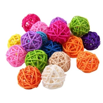 Pet Bird Chewing Bird Rattan Ball Toy For Parrot Budgie Parakeet Cockatiel Chewing Παίζοντας παπαγάλος Κλουβιά Παιχνίδια 5τμχ