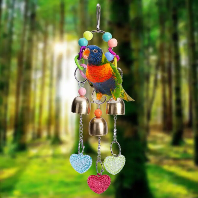 Paukščių žaislai Kabantys Praktiškas varpelio dizainas Didelės papūgos žaislas Tvirtas paukščių žaislas, kabliukas, kramtomieji žaislai, papūgėlės Игрушки Для Попугаев