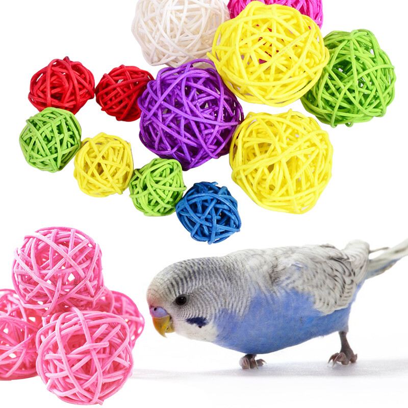 10db Elsődleges szín Sepak Takraw Papagáj rágójáték labda Kisállat Madár Láb/láb vakaró/láb játék kisállat rágójáték Sepak Takraw