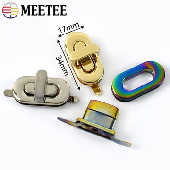 1-5 τεμ. Meetee Meetee Metal Bag Turn Twist Klock Lock Περιστρεφόμενο πορτοφόλι Κλειδαριά τσέπης Κλείσιμο τσέπης Διακόσμηση μάνδαλο Τσάντα χειρός μέρος Δερμάτινο Craft Hardware