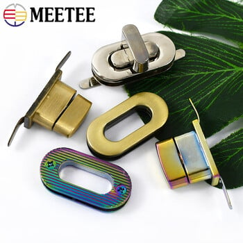 1-5 τεμ. Meetee Meetee Metal Bag Turn Twist Klock Lock Περιστρεφόμενο πορτοφόλι Κλειδαριά τσέπης Κλείσιμο τσέπης Διακόσμηση μάνδαλο Τσάντα χειρός μέρος Δερμάτινο Craft Hardware