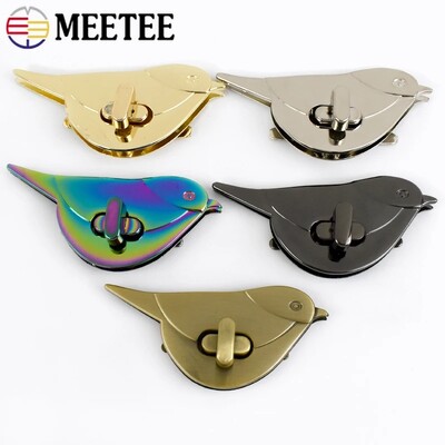 Meetee 1-5Pcs 31*70mm Turn Twist Metal Lock катарами Дамска чанта Портмоне Bird Decor Закопчалка Чанти Затваряне Резе Craft Хардуерен аксесоар