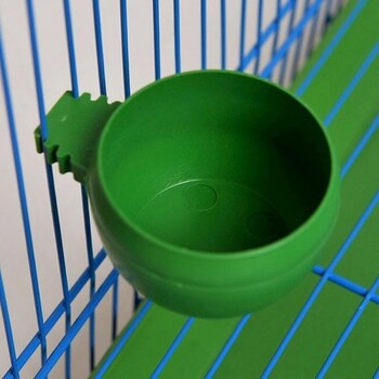 3 τεμ/Σετ Πράσινο Πλαστικό Parrot Mini Food Water Bowl Feeder Plastic Birds Pigeons Cage Sand Cup Feeding Tool