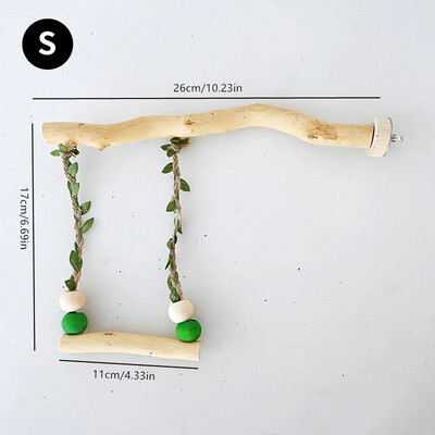 Drevený stojan na papagáje, tyč, dvojvrstvová hojdačka, hračka pre vtáky, tigrie pazúry, brúsenie zobákov, stojan, tyč, príslušenstvo pre vtáčie klietky