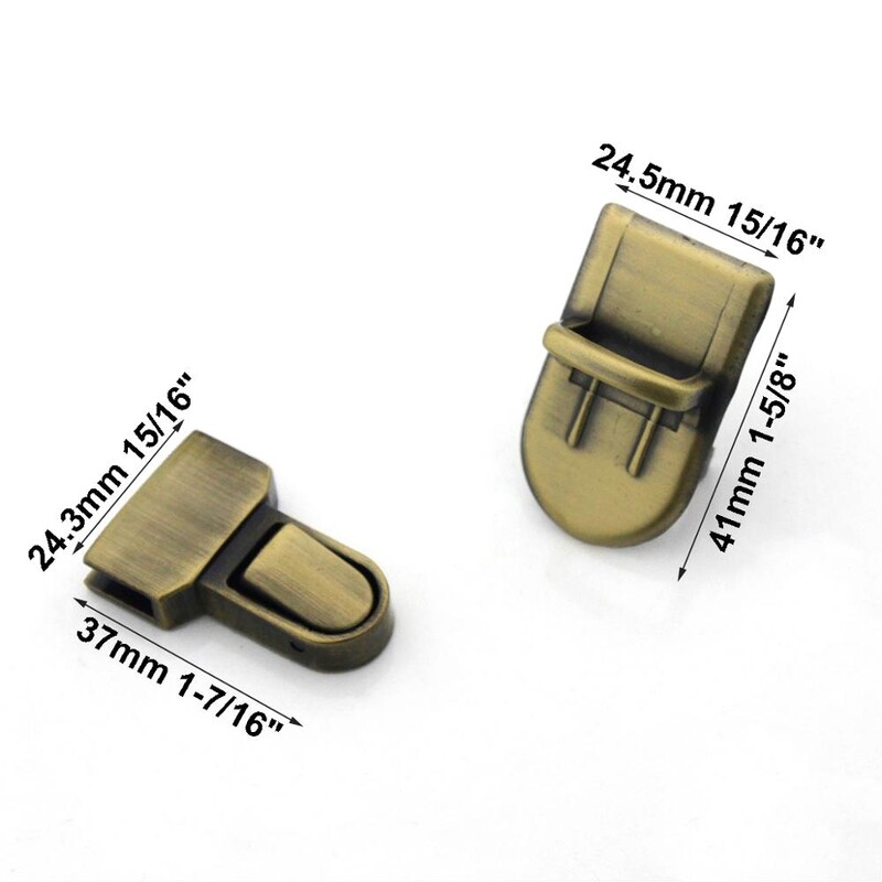 1db Fém tartós csatos nyelvzár Nyomós zár barkács kézitáska táska táska táska csomagtartó hardver záró táska alkatrészei tartozékok