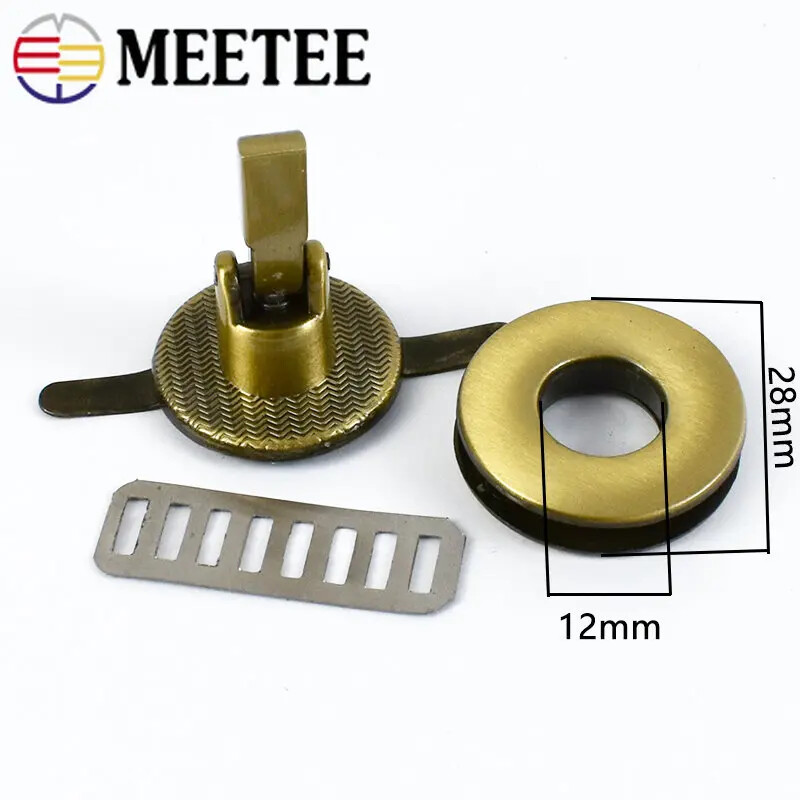 5db kerek fém forgatható zárak pattintható kézitáskákhoz Női táska csavarható zárak kapcsok záródás barkácstáskák hardver kiegészítők