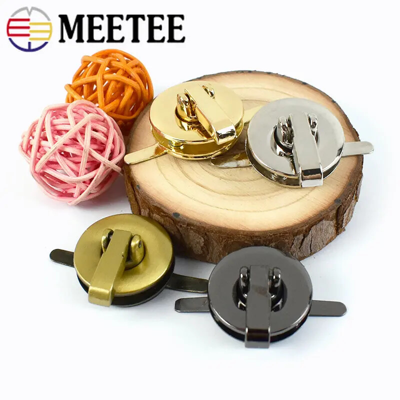 5db kerek fém forgatható zárak pattintható kézitáskákhoz Női táska csavarható zárak kapcsok záródás barkácstáskák hardver kiegészítők