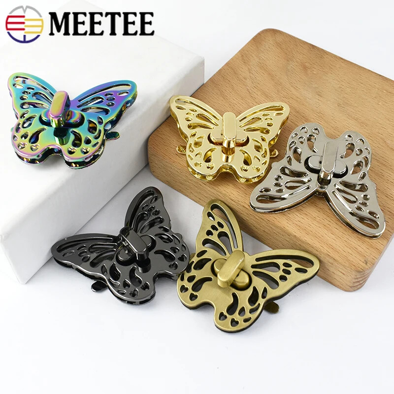 1-5db Meetee 49*40mm fém táska zár csat kézitáska dekoráció Forgatható zárak pénztárca bepattintható retesz Cserélje ki a tartozékokat