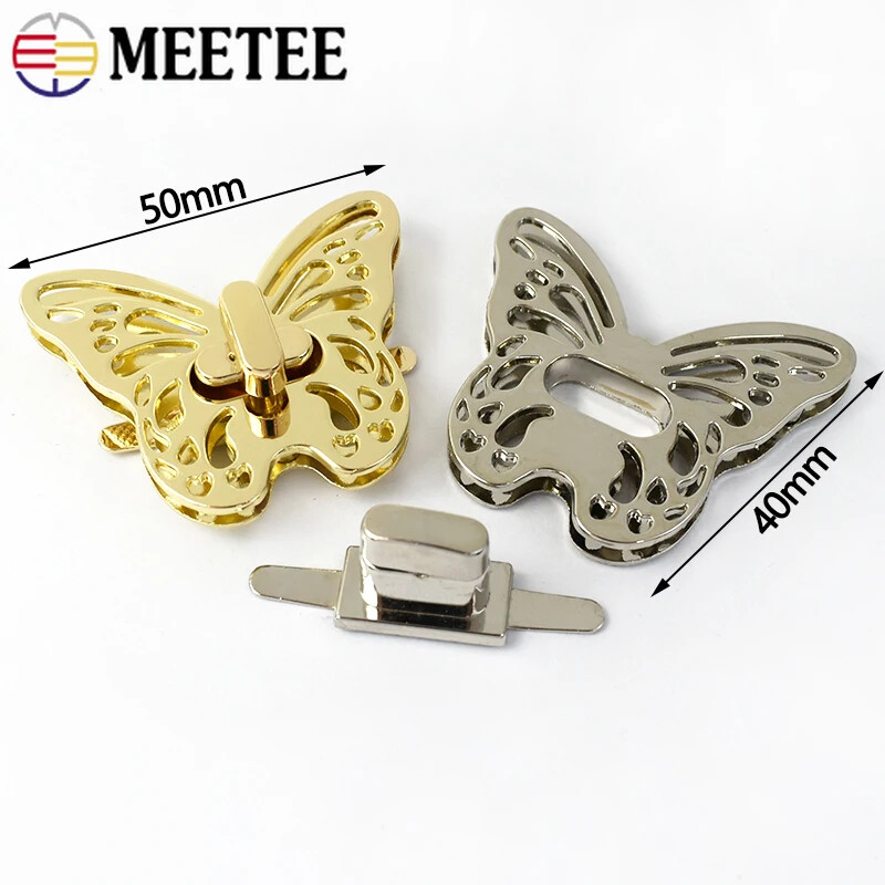 1-5db Meetee 49*40mm fém táska zár csat kézitáska dekoráció Forgatható zárak pénztárca bepattintható retesz Cserélje ki a tartozékokat