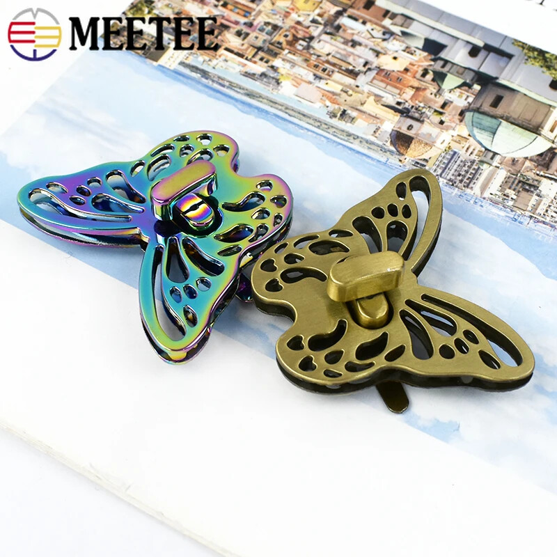 1-5db Meetee 49*40mm fém táska zár csat kézitáska dekoráció Forgatható zárak pénztárca bepattintható retesz Cserélje ki a tartozékokat