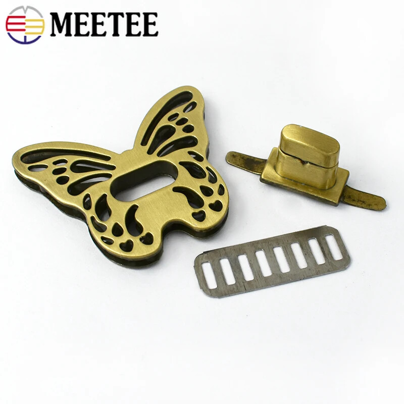 1-5db Meetee 49*40mm fém táska zár csat kézitáska dekoráció Forgatható zárak pénztárca bepattintható retesz Cserélje ki a tartozékokat