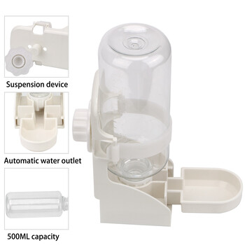 Γάτα σκύλος Κλουβί Κρεμαστός Διανομέας Νερού 500ML Τροφοδότης Νερού Μπολ Pet Parrots Birds Drinker for Pigeon Rabbit Cat Small Pets