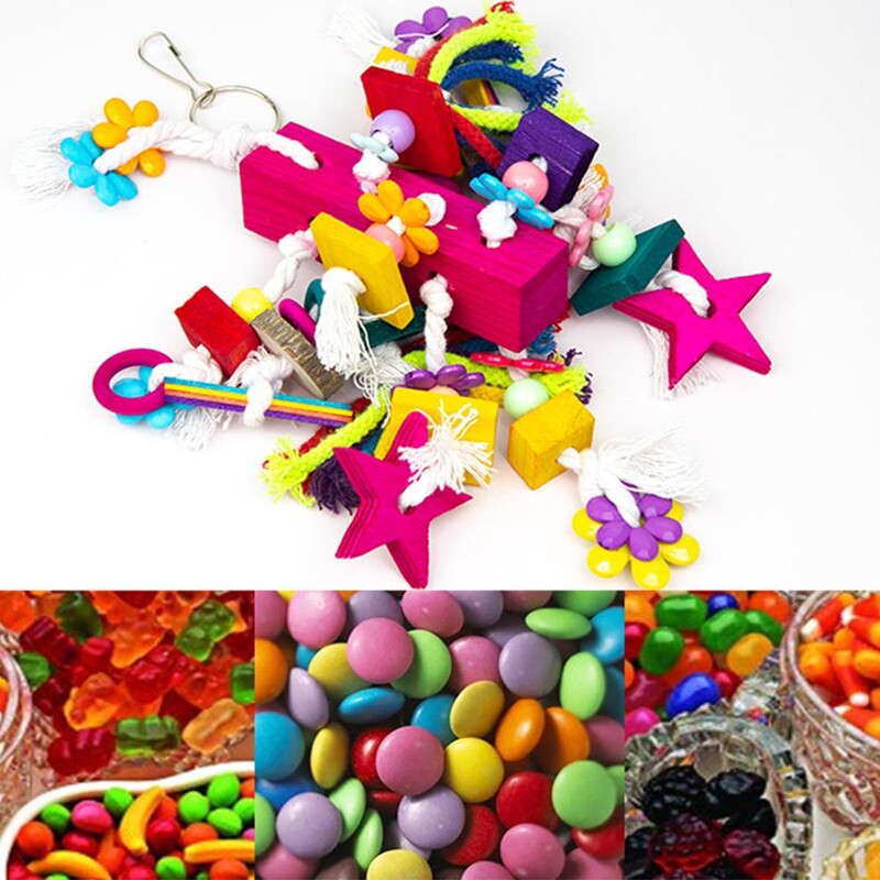 Papagáj madár akasztós rágójátékok Természetes bambusz ketrec Aprított takarmánykereső játék harangokkal Madárketrec-kiegészítők