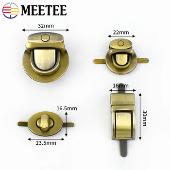 2 τμχ Meetee Luggage Mortise Lock Πόρπες Turn Twist Κλείσιμο Τσάντα Πορτοφόλι Hardware DIY Χειροποίητα πορτοφόλια μέρος Δερμάτινο αξεσουάρ χειροτεχνίας