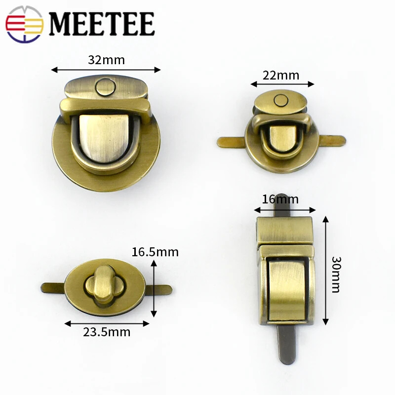 2 ks Meetee Batožinový zámok s otočným uzáverom, pracky na tašku a kabelku, hardvér na DIY ručne vyrobené kabelky, časť z kože, remeselné príslušenstvo