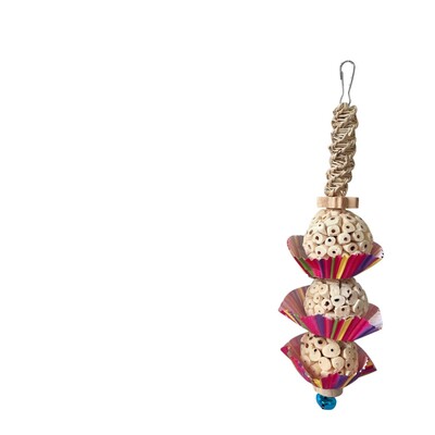 Дъвчащи пръчици за птици Играчки със звънец, Естествени дървени блокове Висящи играчки за папагали Аксесоари за клетки за папагали, папагали Корели