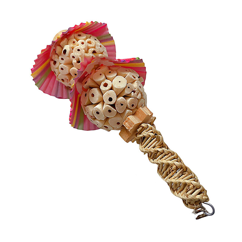 Дъвчащи пръчици за птици Играчки със звънец, Естествени дървени блокове Висящи играчки за папагали Аксесоари за клетки за папагали, папагали Корели