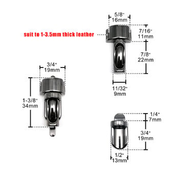 Υψηλής ποιότητας κολόνα Tuck Lock Κλείσιμο κούμπωμα κούμπωμα αγκράφα για δερμάτινη θήκη τσάντα ώμου Επισκευή τσάντα τσάντας DIY