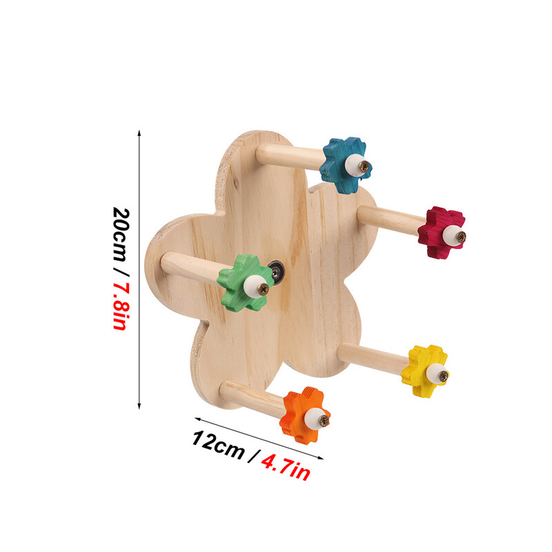 Jucărie din lemn cu roată mare papagali cu stinghii, jucărie rotativă pentru păsări cu rulmenți, accesorii pentru cușcă pentru suport pentru păsări