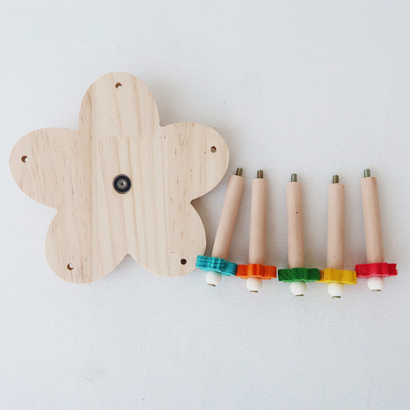 Jucărie din lemn cu roată mare papagali cu stinghii, jucărie rotativă pentru păsări cu rulmenți, accesorii pentru cușcă pentru suport pentru păsări