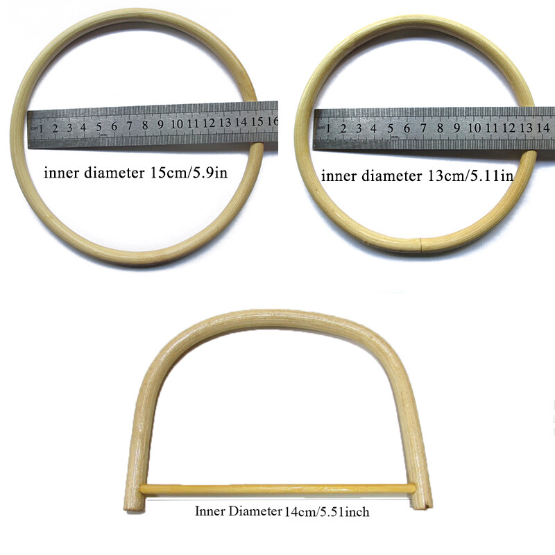 Kerek fa kézitáskák fogantyú fa táska fogantyúk csíptetős táskák rész Kézzel készített egyszerű táska pénztárca dekoratív barkácstáska kiegészítők