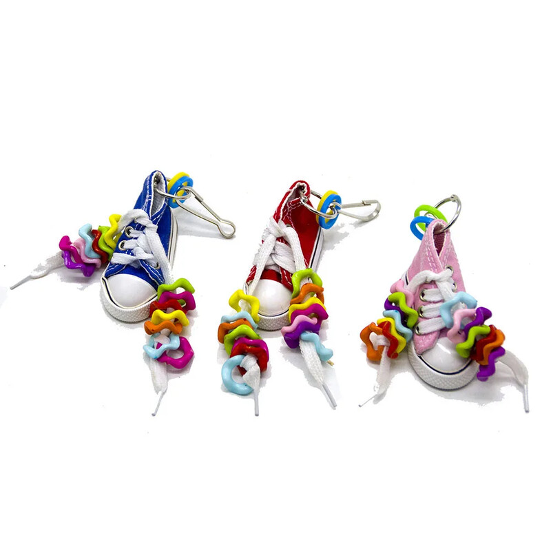 Păsări Jucării pentru papagali Jucării pentru păsări Mini pantofi din pânză Decor pentru mușcături Cușcă agățată Artizanat distracție Accesorii pentru papagali Articole pentru animale de companie