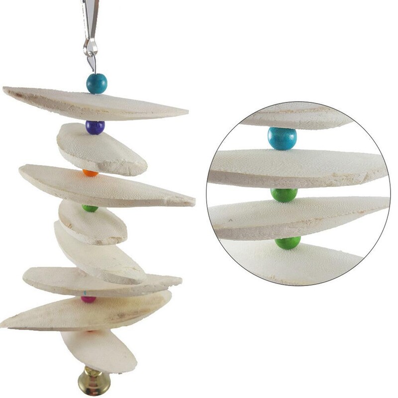 Tintahalcsont papagáj rágóharapás játékcsengő kalcium őrlőfogó eszköz madármókus számára