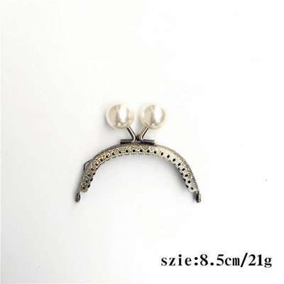 Retro Pearl pénztárca fém fogantyú keret ív alakú barkács pénztárca kuplung csók csat zár kuplung táska fogantyú kézitáska kiegészítők