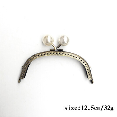 Retro Pearl pénztárca fém fogantyú keret ív alakú barkács pénztárca kuplung csók csat zár kuplung táska fogantyú kézitáska kiegészítők