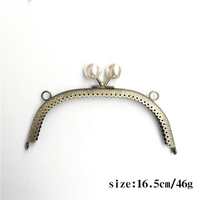 Retro Pearl pénztárca fém fogantyú keret ív alakú barkács pénztárca kuplung csók csat zár kuplung táska fogantyú kézitáska kiegészítők