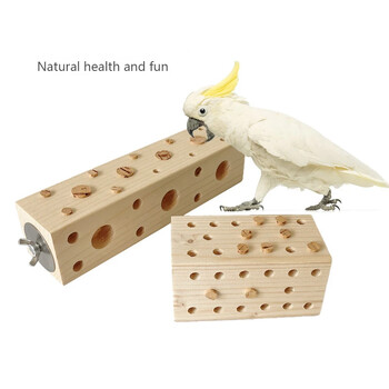 Parrots Bird Chew Toy Parrots Cage Toys Natural Wood Molar Hanging Toy for Budgies Parrots Bird Training Standing Toys Supplies